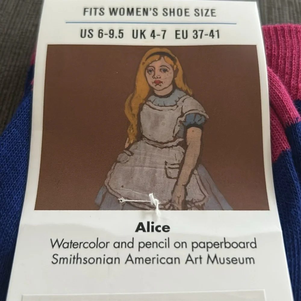 Smithsonian Alice Watercolor Womens Socks OS